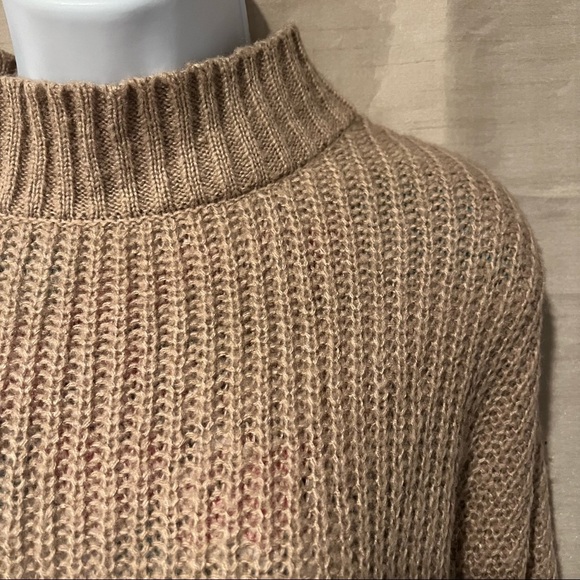 Charlotte Russe Taupe Brown Mock Neck Knit Sweater - Picture 3 of 4